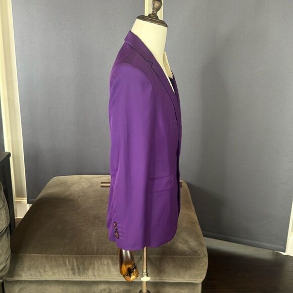 Men’s Mogu Purple Suit Jacket Blazer One Button Notched Lapel Size 36 NWT - Picture 3 of 11